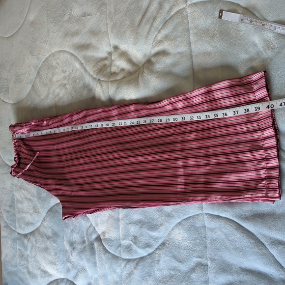 Ambrielle Satin long sleeve striped pajama set, pink, black, silver (M) - Picture 5 of 7